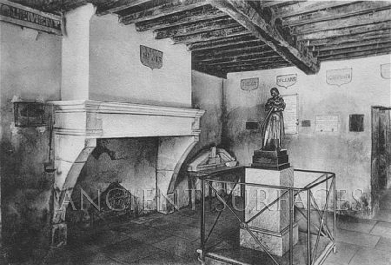 Antique fireplace mantle in a french villa in Avignon Circa 1610 A.D.