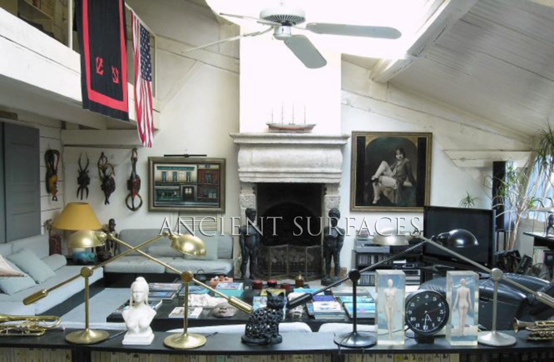 Villa Alonzo Alvarez Madrid restored antique fireplace mantel