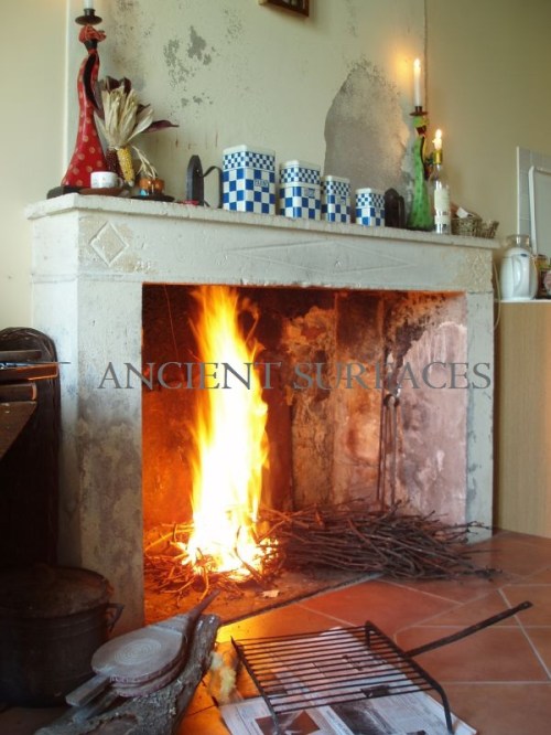 fireplace mantle before reclamation