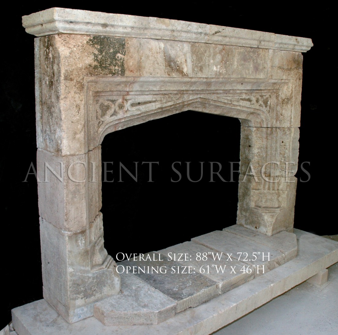 Antique reclaimed English Tudor mantel