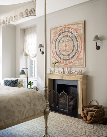 Master bedroom fireplace