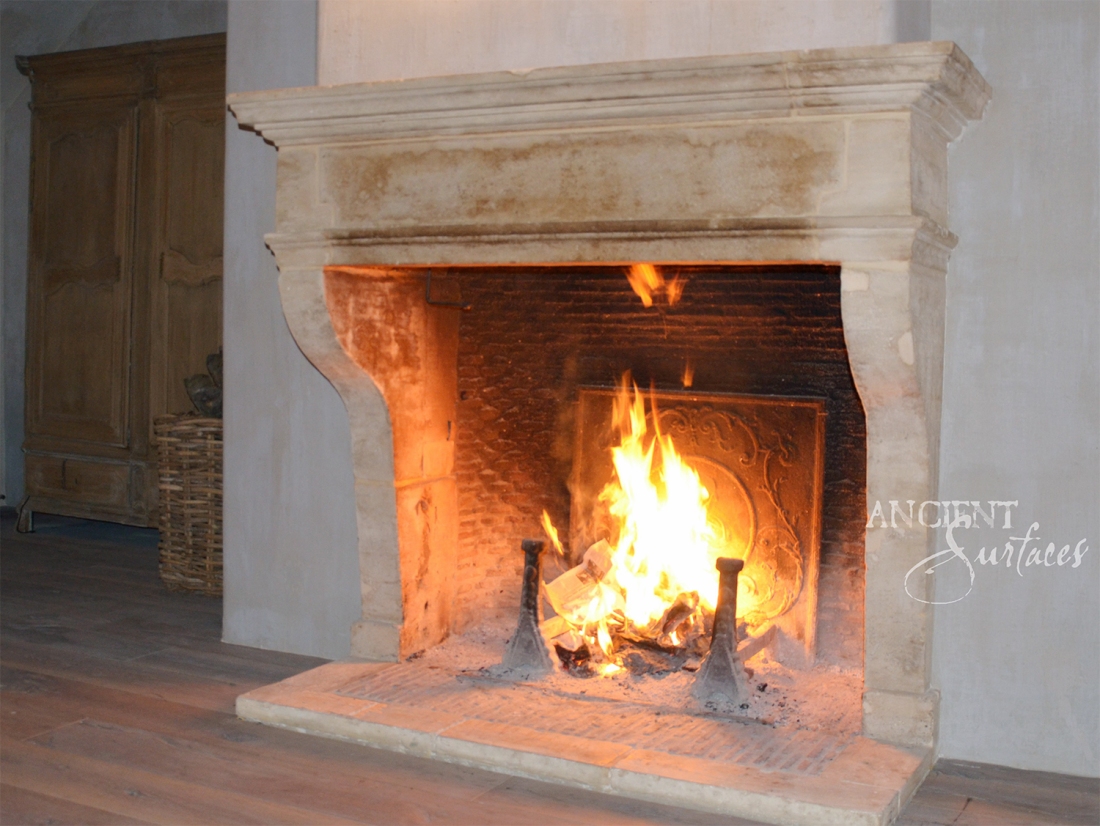 A Simple and Clean Line Antique Fireplace Mantle by Ancient Surfaces.