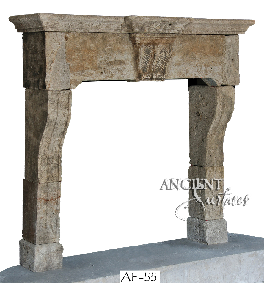 Antique stone fireplace by Ancient Surfaces. Ideas and examples from our upcoming online catalog.   http://www.ancientsurfaces.com/Antique-Fireplaces.html