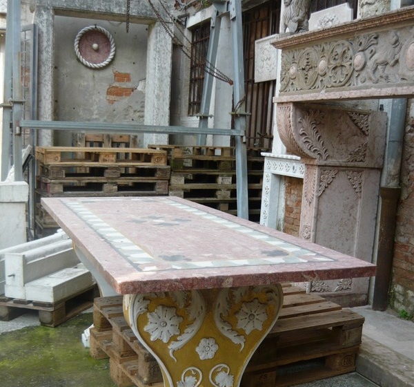 Italian Limestone Fireplace