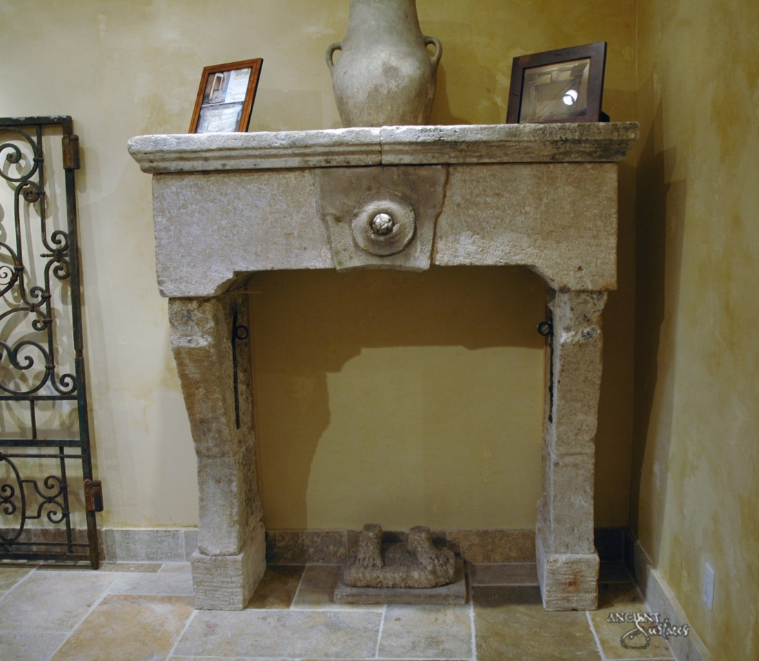 Limestone Fireplace