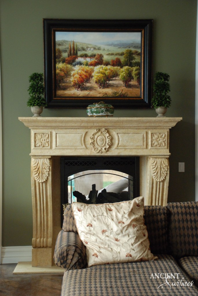 Antique limestone fireplace
reclaimed stone mantel 
Old stone mantle
Vintage limestone fireplace
Ancient Surfaces
Italian mantel design
Hand carved custom fireplace 
French Provence mantels 
Mediterranean style living room
