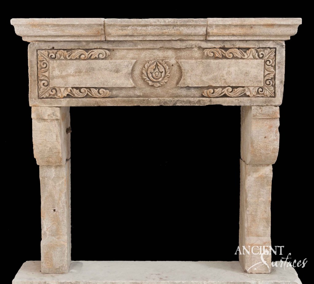Reclaimed limestone mantel
Ancient Surfaces fireplace
Antique limestone fireplace
Historic stone surround
Old-world fireplace design
Architectural limestone feature
European stone mantel
Hand-carved fireplace mantle
Botanical stone carving
Classic limestone hearth
Timeless reclaimed limestone
Heraldic limestone detailing
Rustic limestone fireplace
Luxury stone interior accent
Antique limestone architectural piece