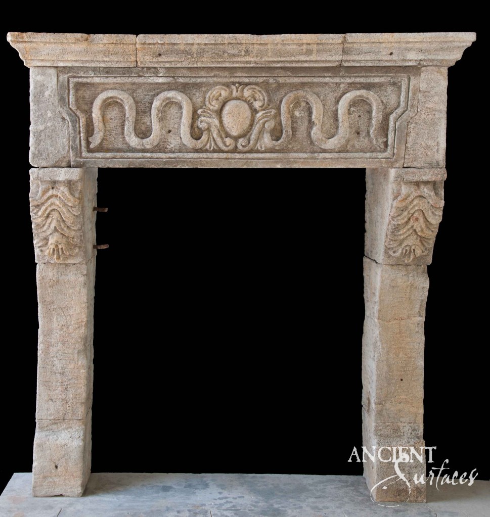 Reclaimed limestone mantel
Ancient Surfaces fireplace
Antique limestone fireplace
Historic stone surround
Old-world fireplace design
Architectural limestone feature
European stone mantel
Hand-carved fireplace mantle
Botanical stone carving
Classic limestone hearth
Timeless reclaimed limestone
Heraldic limestone detailing
Rustic limestone fireplace
Luxury stone interior accent
Antique limestone architectural piece